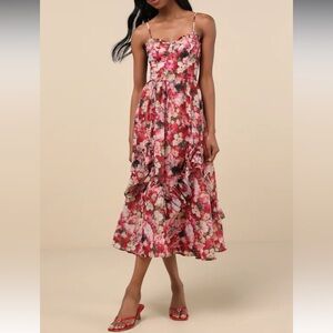 Floral Ruffle Midi Dress